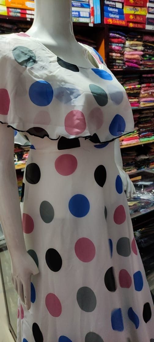 White polka-dot summer dress